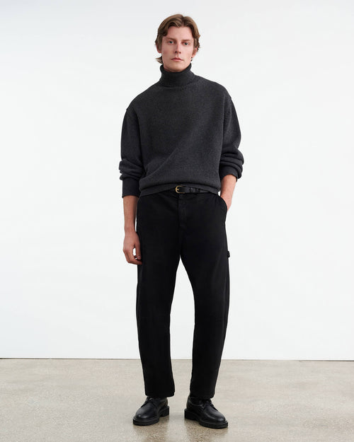 VINTON SWEATER IN DARK CHARCOAL MELANGE