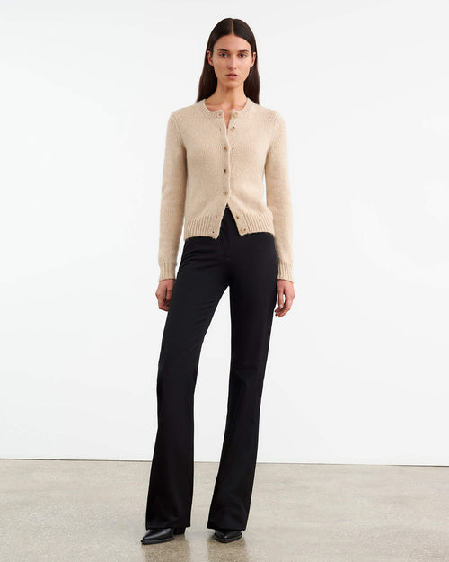 SASKIA CASHMERE CARDIGAN IN PARCHMENT