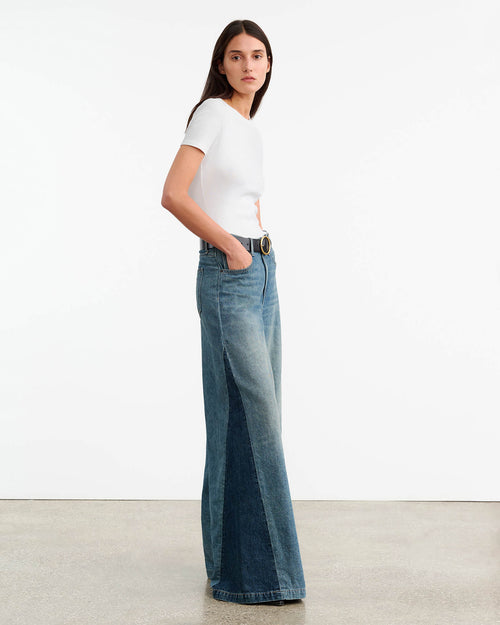 EBONY JEAN IN BLUE DENIM PATCHWORK