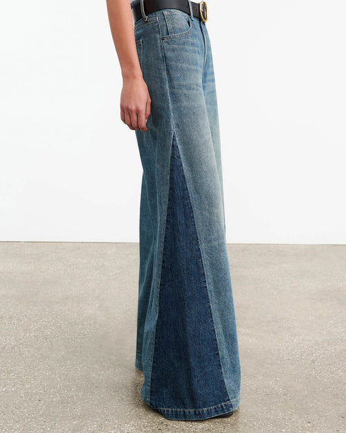 EBONY JEAN IN BLUE DENIM PATCHWORK