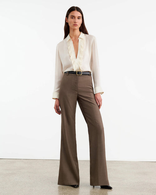 EFFY WOOL PANT IN TAUPE GREY