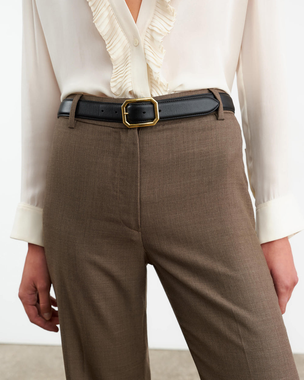 EFFY WOOL PANT IN TAUPE GREY