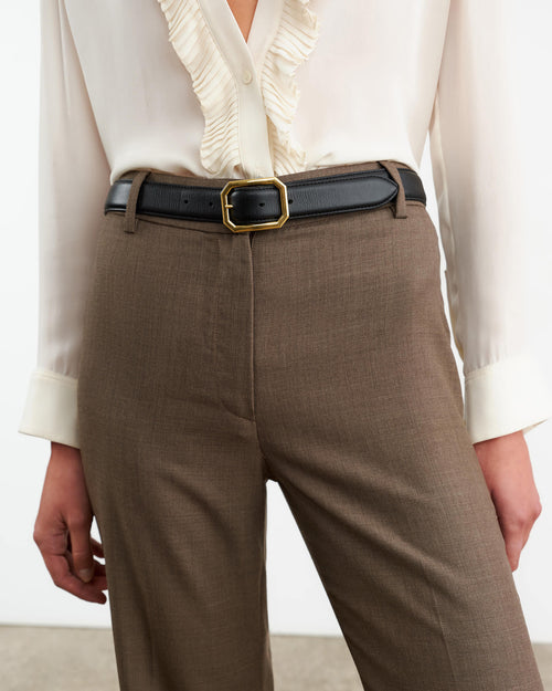 EFFY WOOL PANT IN TAUPE GREY