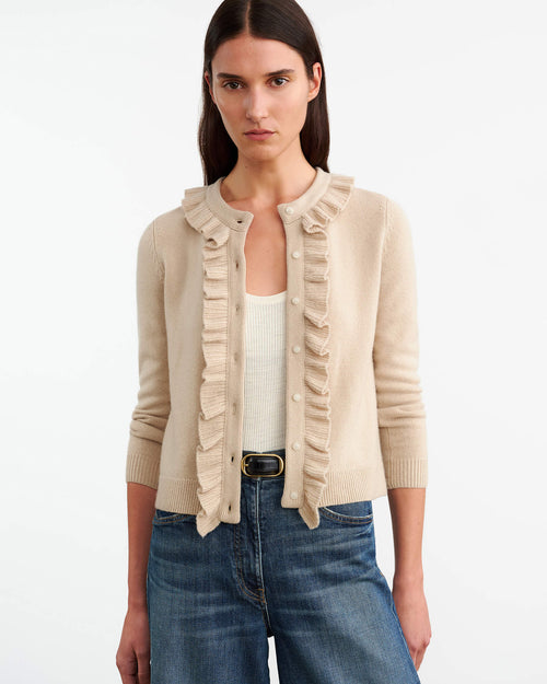 NEAVE CASHMERE CARDIGAN IN TAUPE