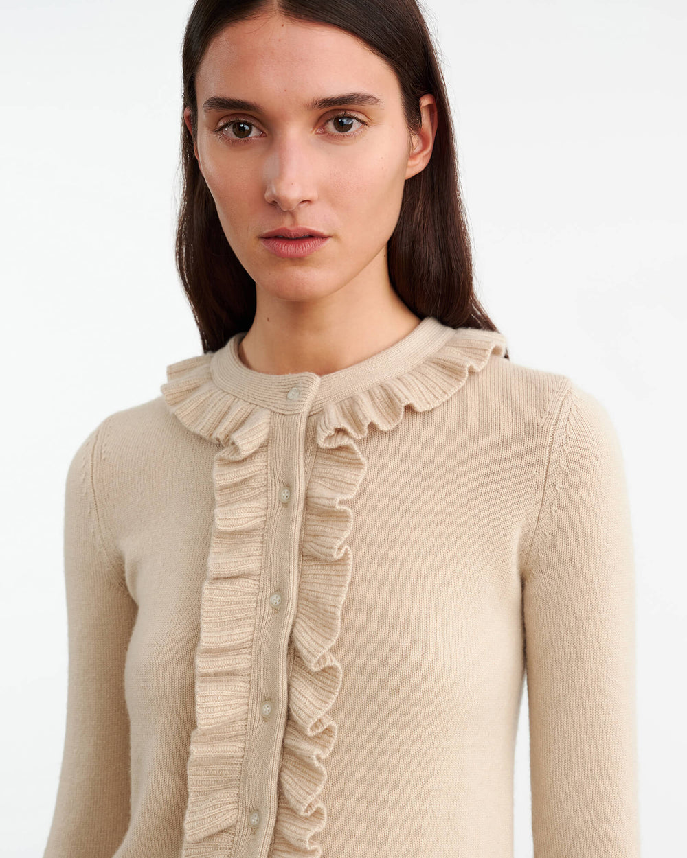 NEAVE CASHMERE CARDIGAN IN TAUPE