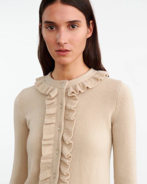 NEAVE CASHMERE CARDIGAN IN TAUPE