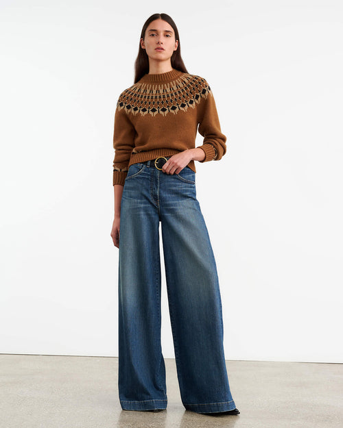 FERN SWEATER IN CARAMEL FAIRISLE