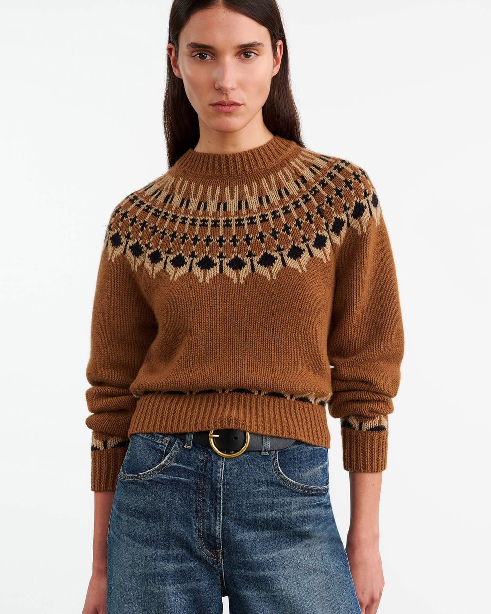 FERN SWEATER IN CARAMEL FAIRISLE