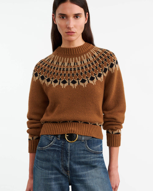 FERN SWEATER IN CARAMEL FAIRISLE