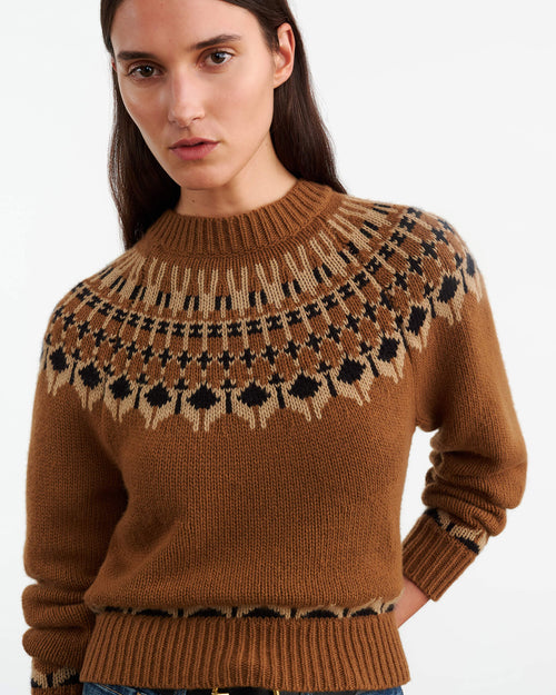 FERN SWEATER IN CARAMEL FAIRISLE