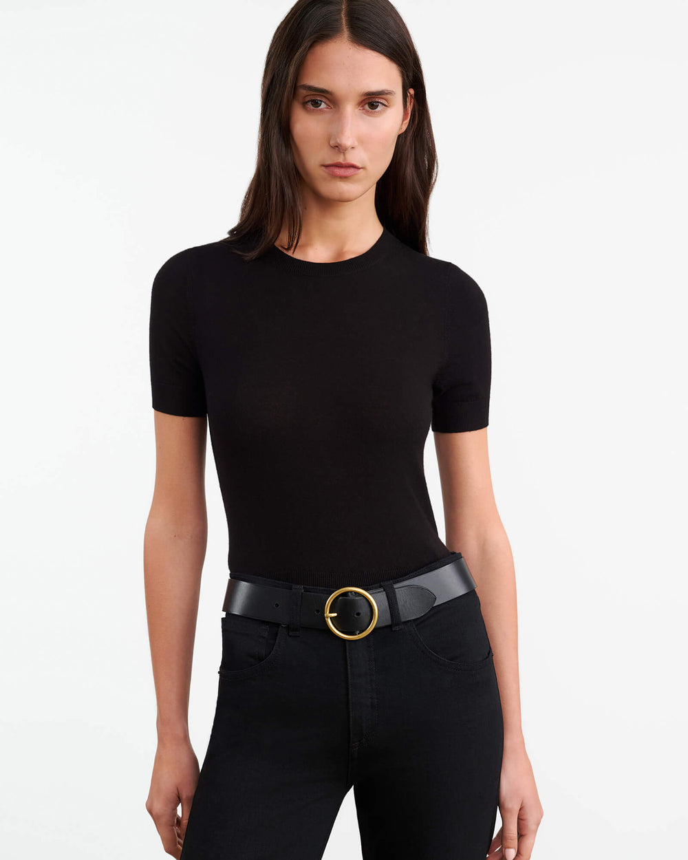 LEILANI KNIT TEE IN BLACK