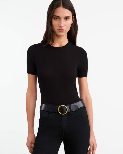 LEILANI KNIT TEE IN BLACK