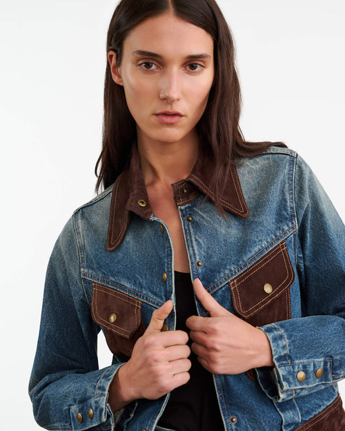 BROOKLYN DENIM JACKET IN SIMON WASH