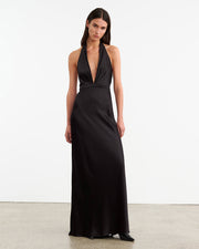 ESSY SILK GOWN IN BLACK