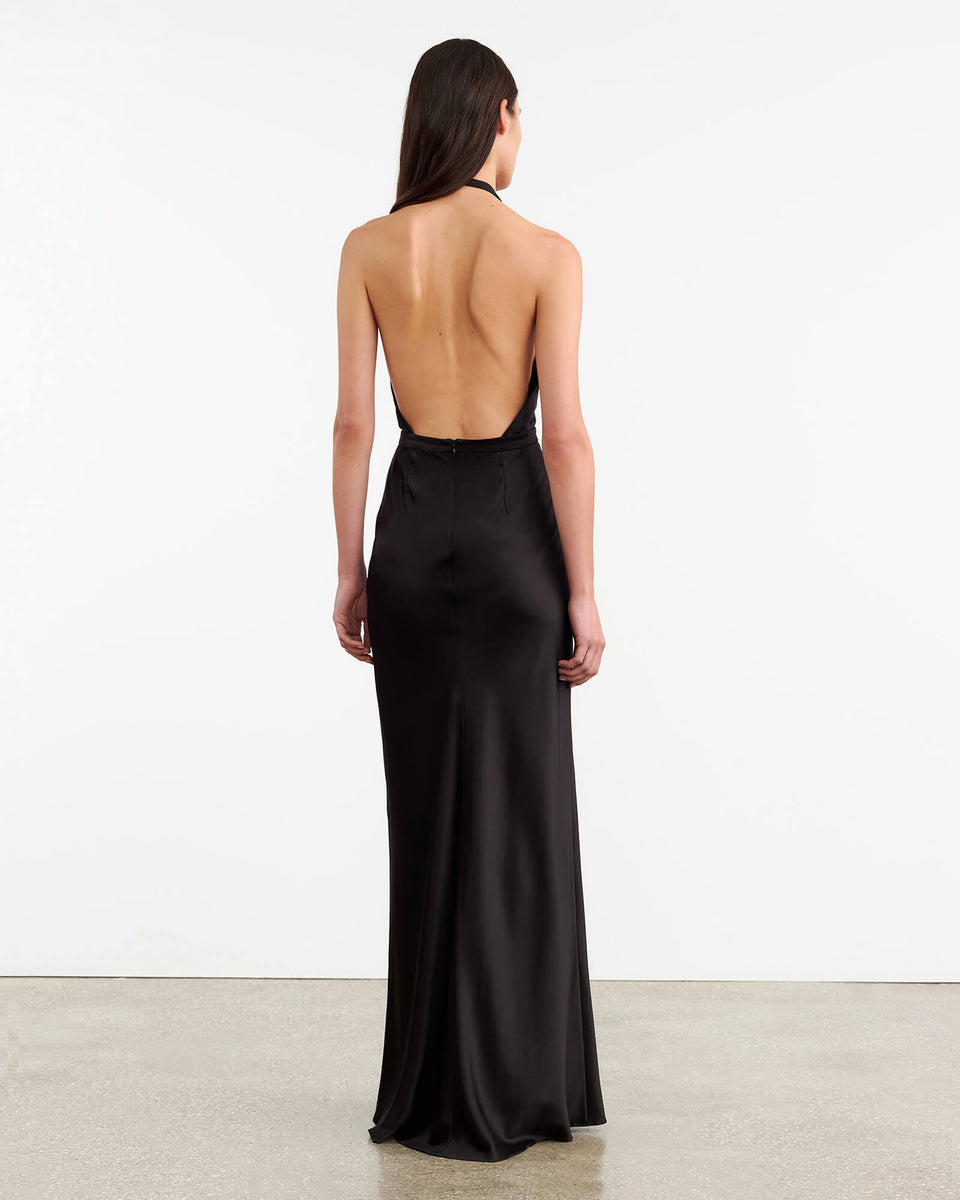ESSY SILK GOWN | Women's Plunging Halterneck Floor Length Charmeuse | Nili Lotan ESSY SILK GOWN | Women's Plunging Halterneck Floor Length Charmeuse | Nili Lotan