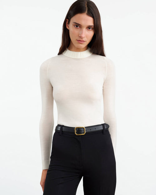BOBBIE TURTLENECK SWEATER IN IVORY