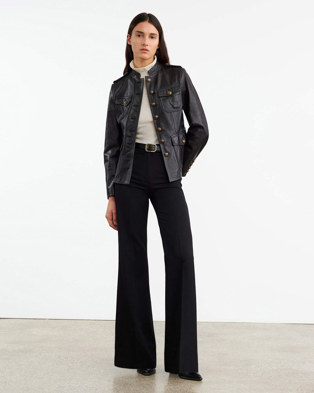 GERALDINE LEATHER JACKET IN BLACK