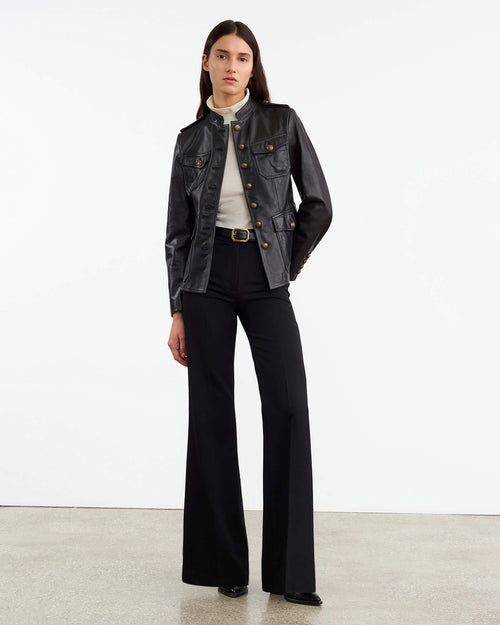 GERALDINE LEATHER JACKET IN BLACK