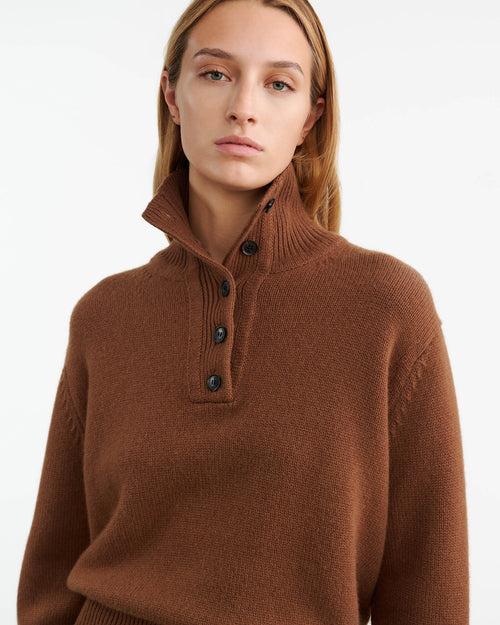 RENATA CASHMERE SWEATER IN COFFEE
