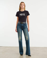 VOTE TEE IN WASHED BLACK