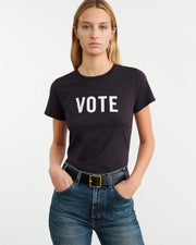 VOTE TEE IN WASHED BLACK