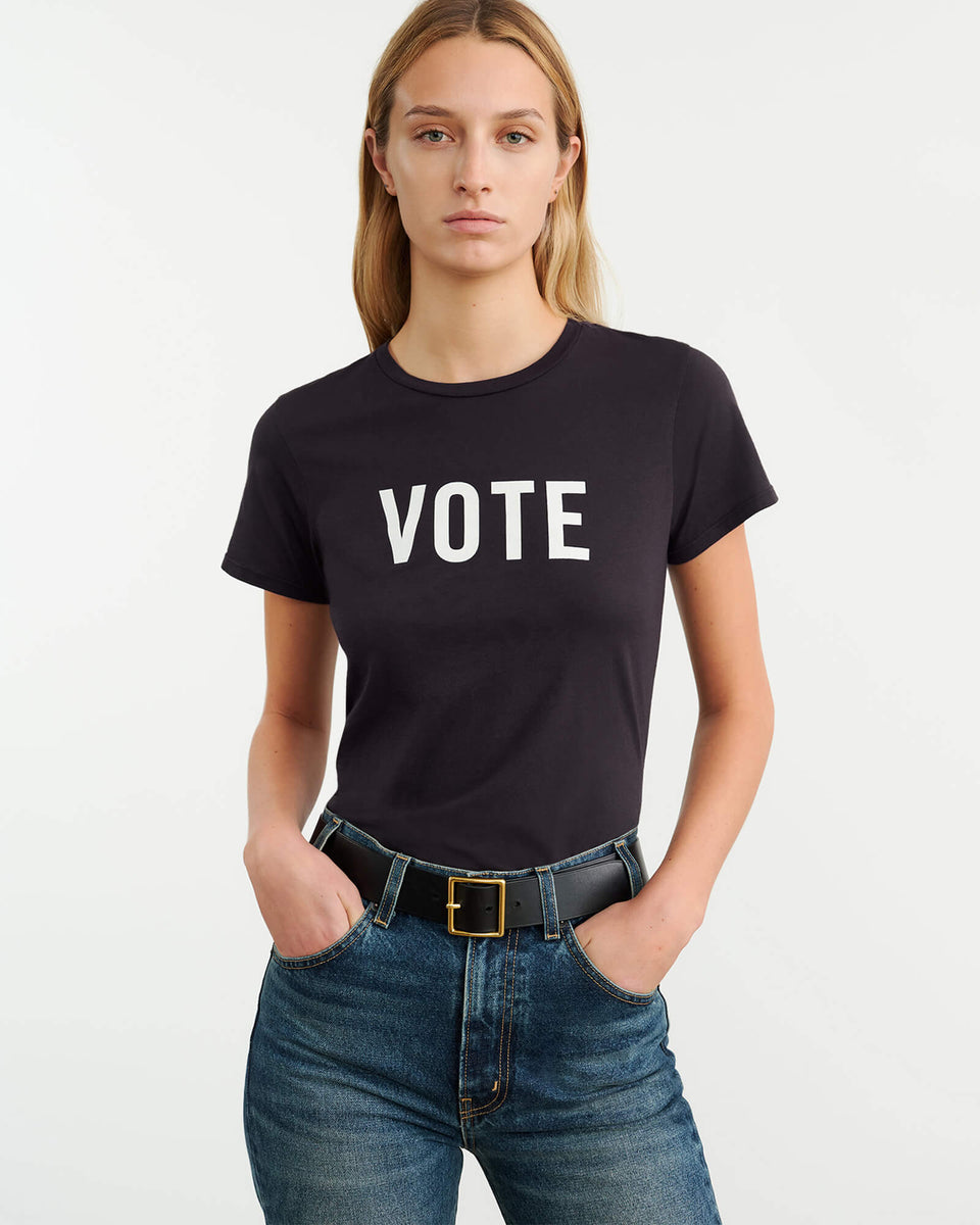 VOTE TEE IN WASHED BLACK
