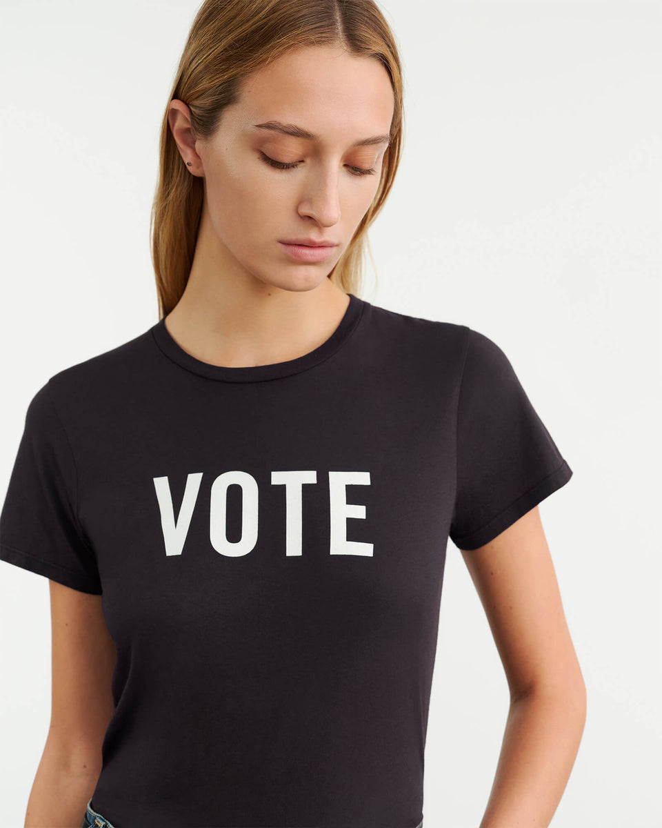 VOTE TEE IN WASHED BLACK
