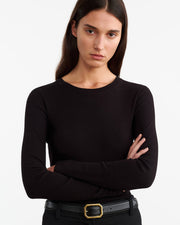 EMELIE LONG SLEEVE TEE IN BLACK