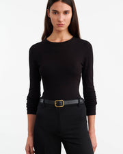 EMELIE LONG SLEEVE TEE IN BLACK