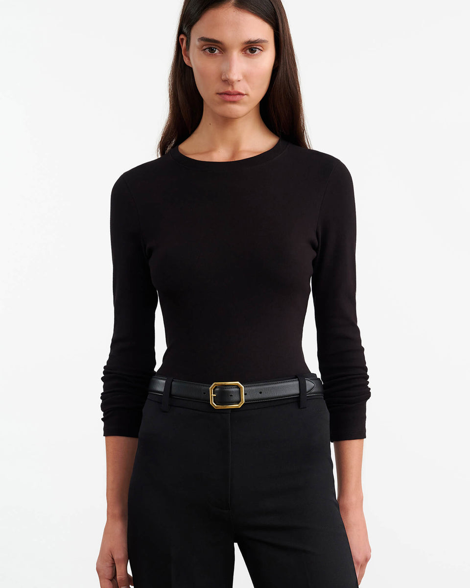 EMELIE LONG SLEEVE TEE IN BLACK