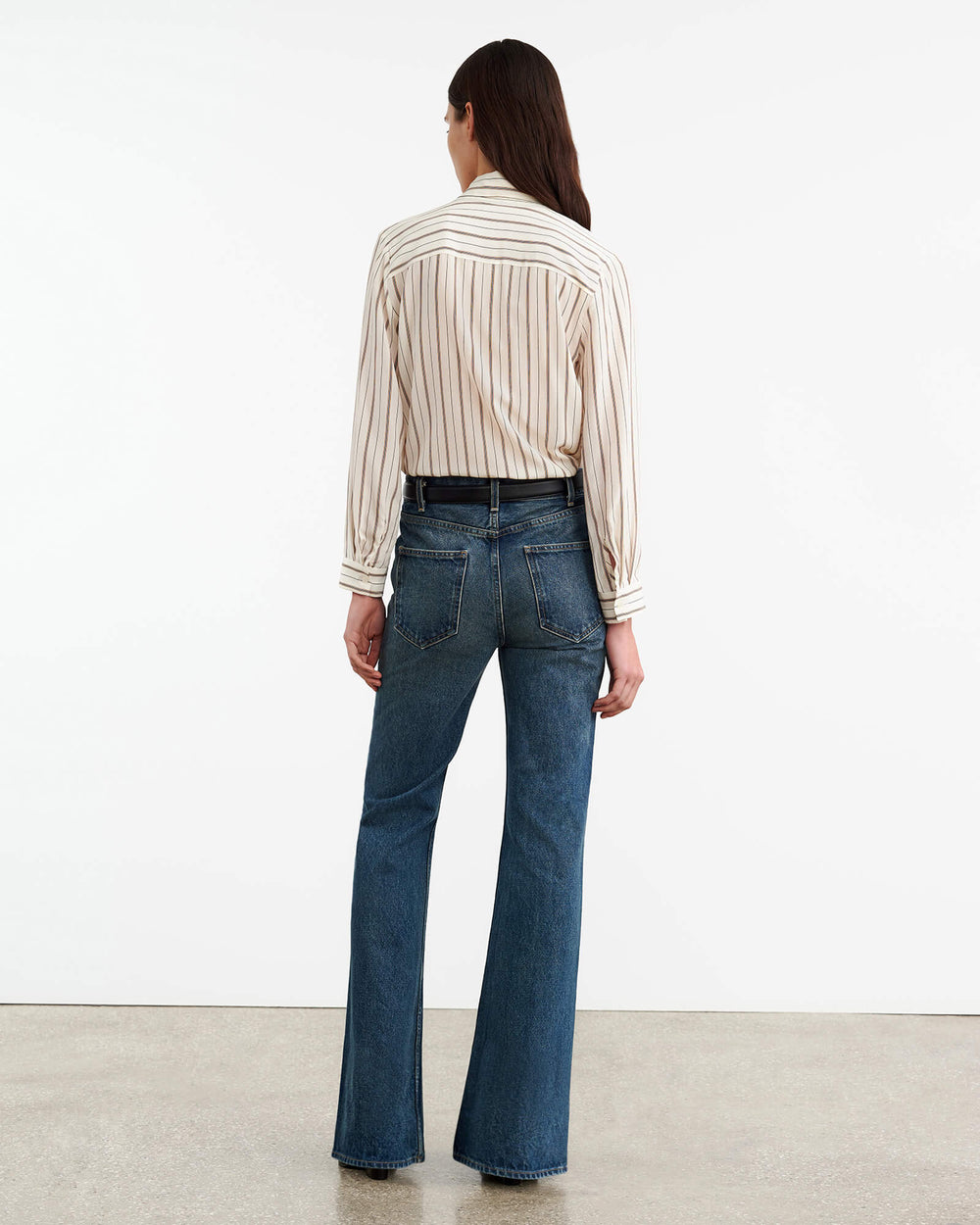 ANGELIQUE SILK BLOUSE IN BRANDY STRIPES