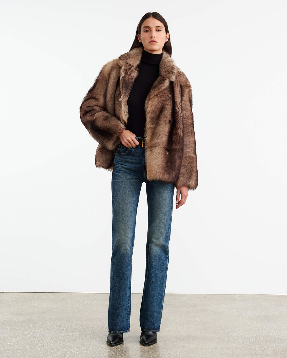 CAPUCINE SHEARLING JACKET IN BROWN