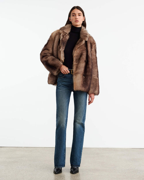 CAPUCINE SHEARLING JACKET IN BROWN