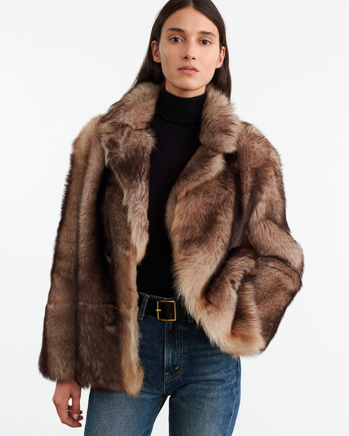 CAPUCINE SHEARLING JACKET IN BROWN