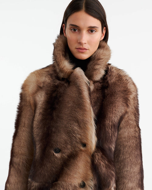 CAPUCINE SHEARLING JACKET IN BROWN