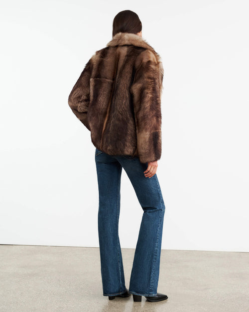 CAPUCINE SHEARLING JACKET IN BROWN