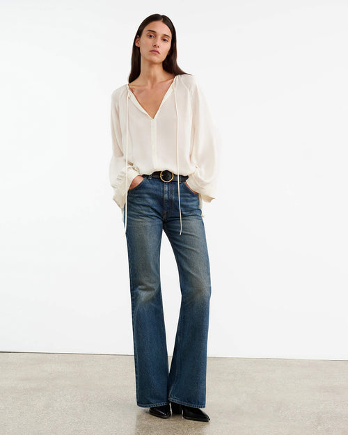 ACADIA SILK BLOUSE IN IVORY