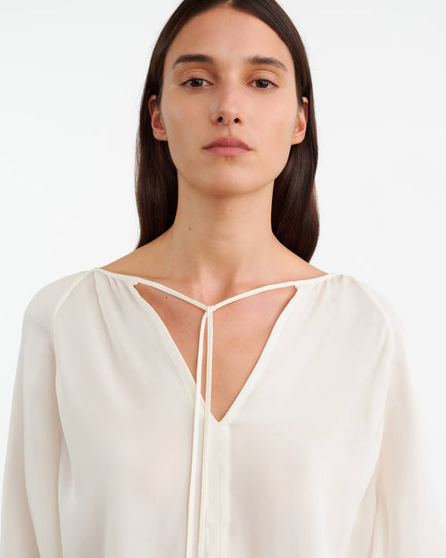 ACADIA SILK BLOUSE IN IVORY