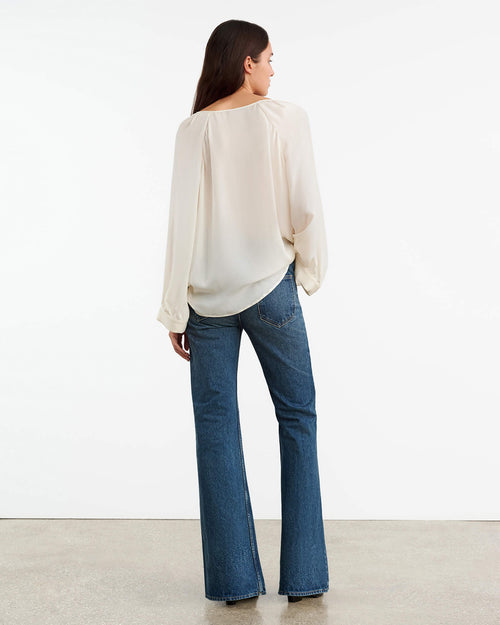 ACADIA SILK BLOUSE IN IVORY