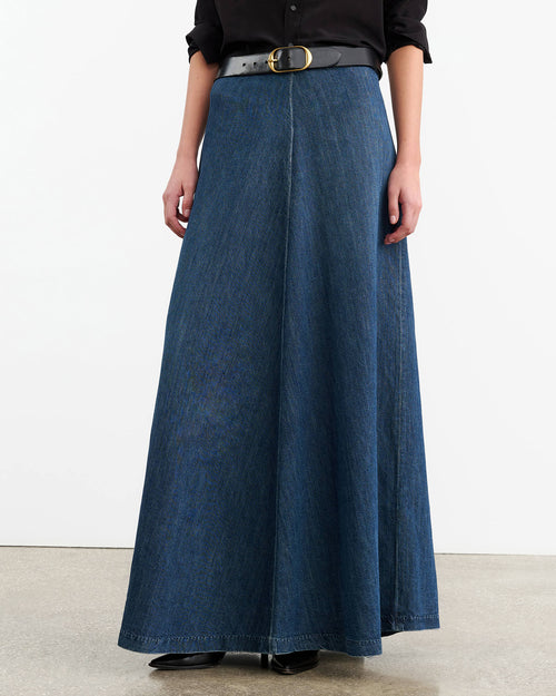 ASTRID DENIM SKIRT IN CLASSIC WASH