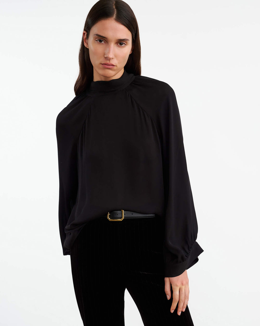 ELIANNA SILK BLOUSE IN BLACK