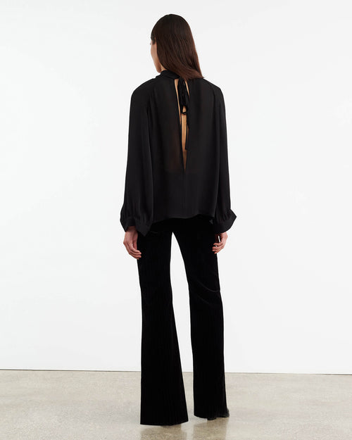 ELIANNA SILK BLOUSE IN BLACK