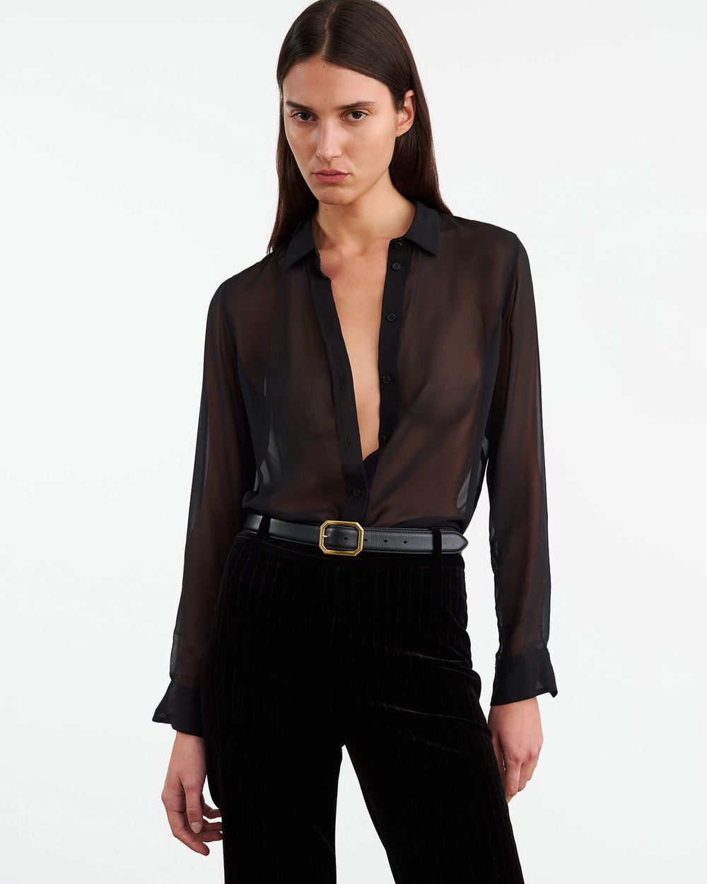 GAIA SILK SHIRT IN BLACK
