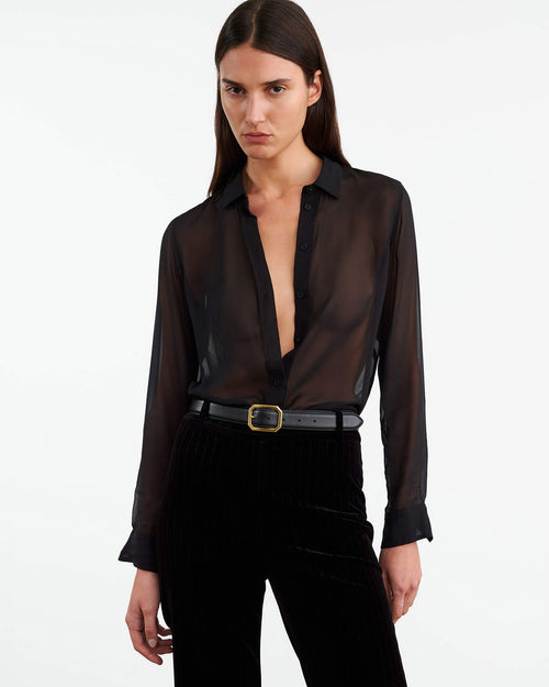GAIA SILK SHIRT IN BLACK