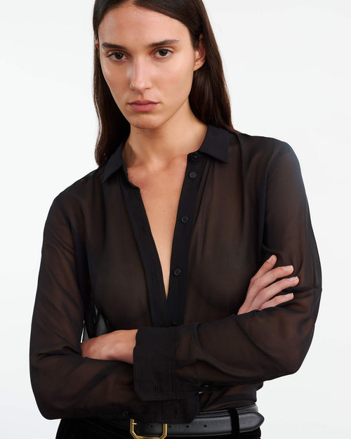 GAIA SILK SHIRT IN BLACK