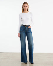 EMELIE LONG SLEEVE TEE IN WHITE