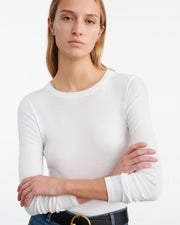 EMELIE LONG SLEEVE TEE IN WHITE