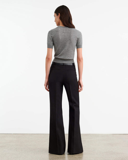 LEILANI KNIT TEE IN MEDIUM GREY MELANGE