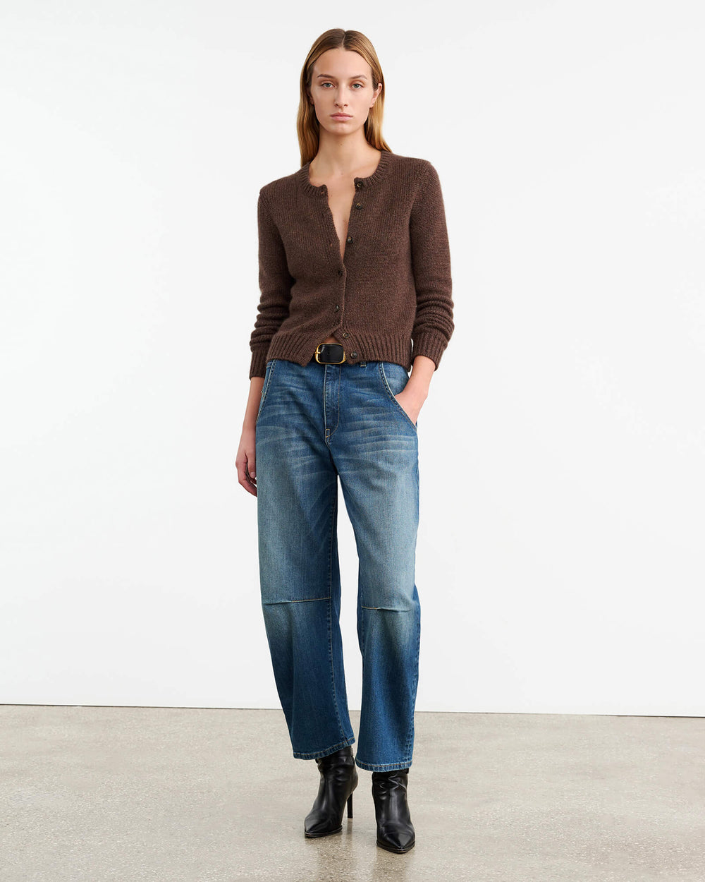 SASKIA CASHMERE CARDIGAN IN REDWOOD MELANGE