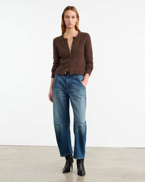 SASKIA CASHMERE CARDIGAN IN REDWOOD MELANGE